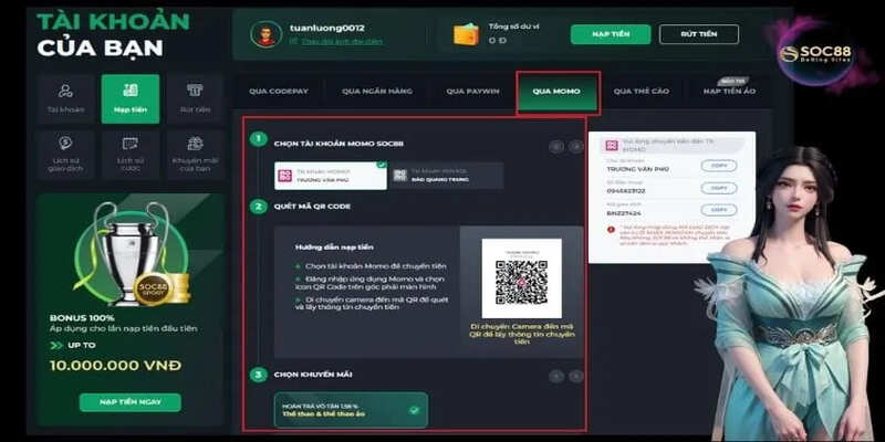Chỉ dẫn 2 cách nạp tiền soc88 chuẩn xác cho newbie
